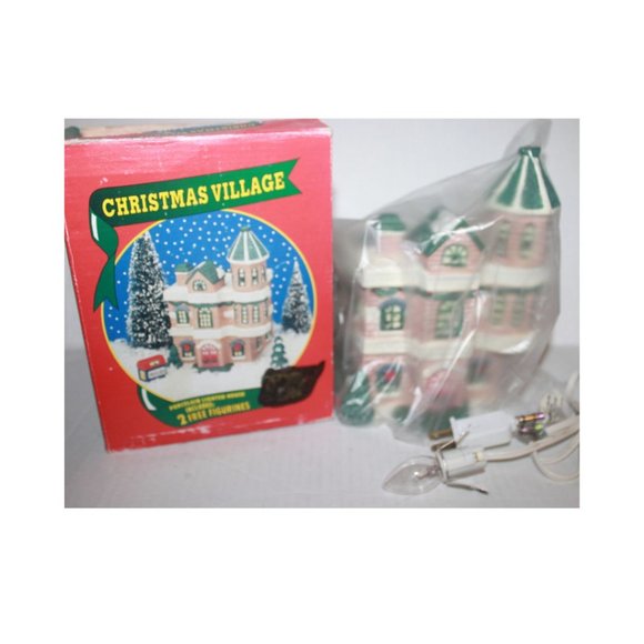 Vintage Porcelain Electric Lighted Christmas Village House - Picture 2 of 7